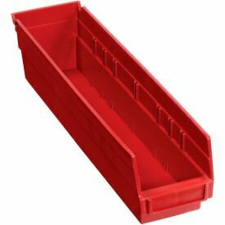 QUANTUM STORAGE SYSTEMS Shelf Storage Bin, Plastic, Red, 12 PK QSB103RD